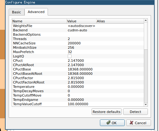 UCI Chess Engine Configuration Parameters