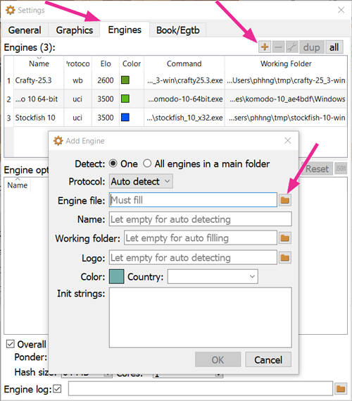 UCI Chess Engine Configuration Parameters